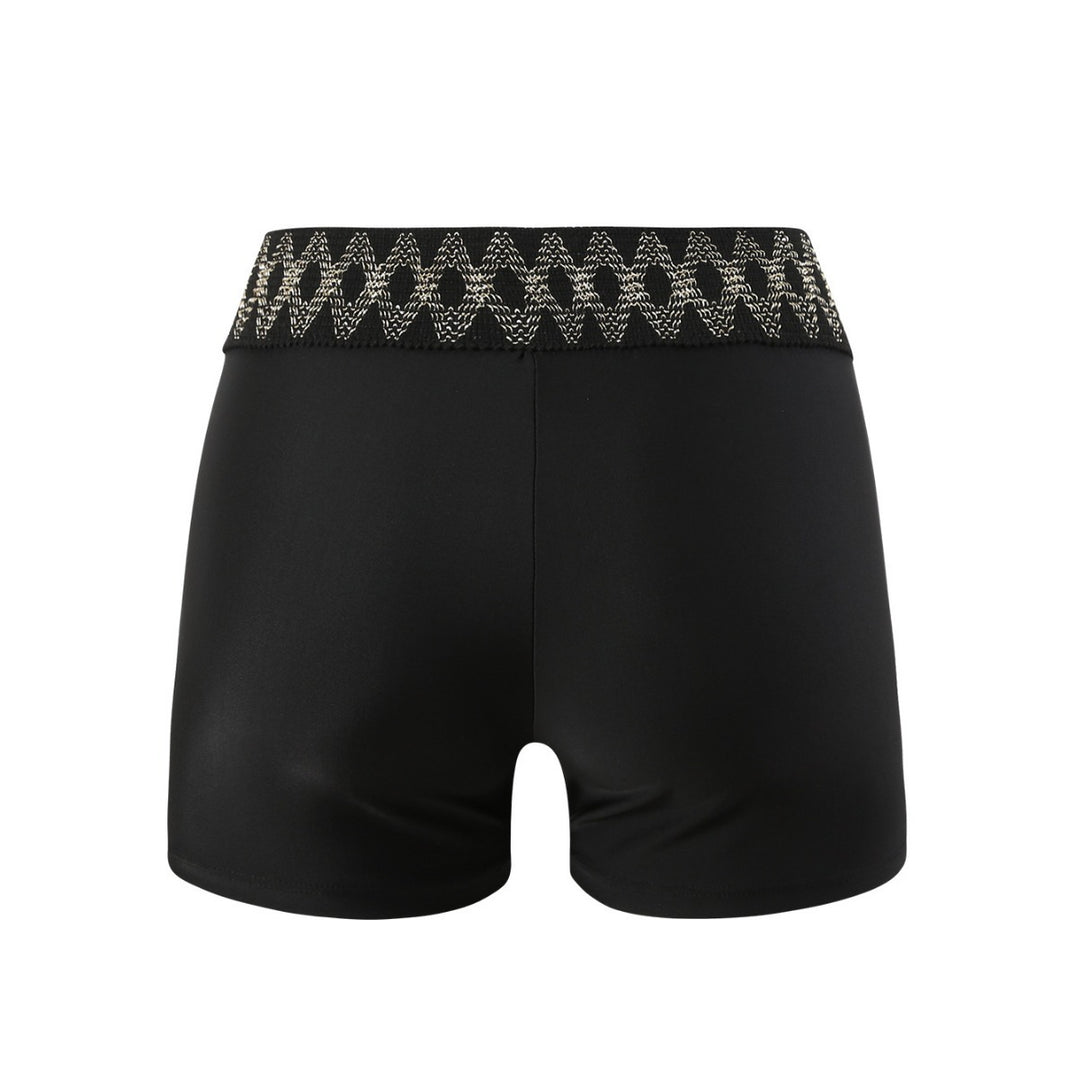 Dame badshorts med elastisk linning og moderigtig zigzagdesign Stilla