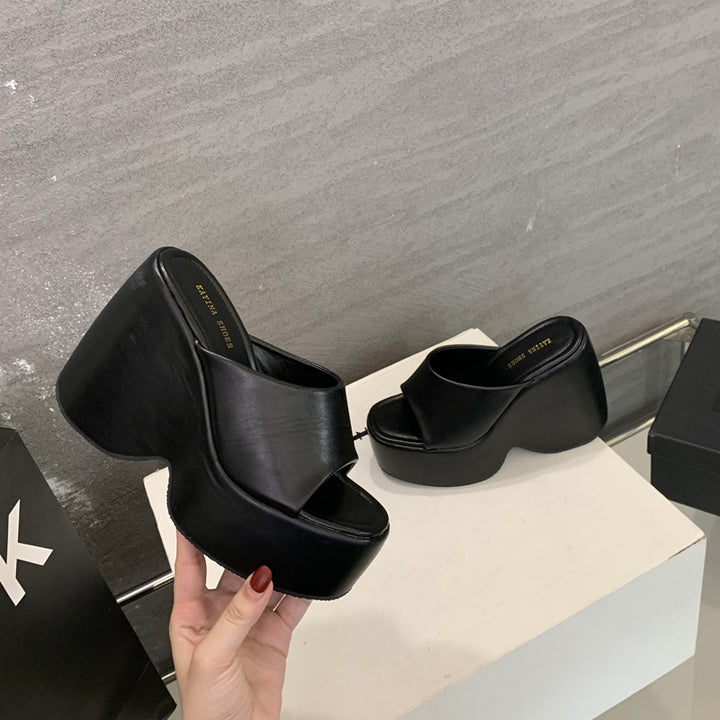 Dame moderne Plateau-Sandaler med bred remdesign og luksuriøs fodseng Stilla