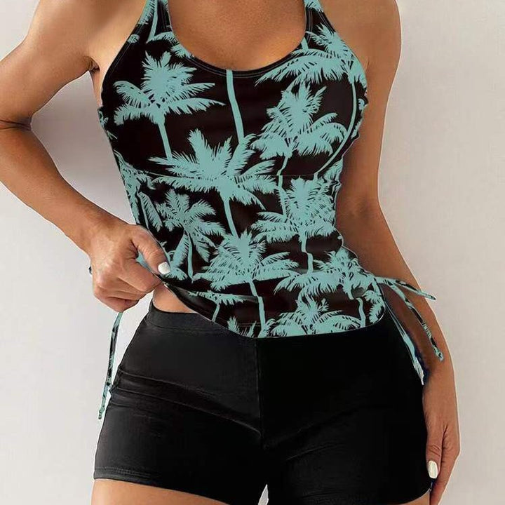 Dame Tankini sæt med blomsterdesign og justerbare stropper Skovae