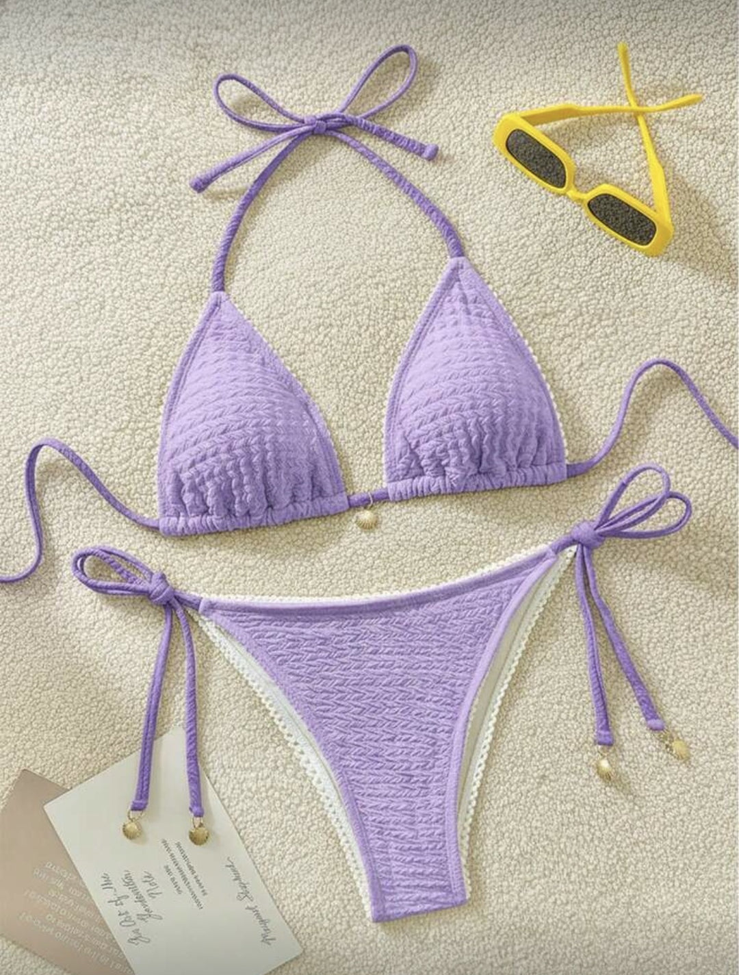Dame Raffineret Trekant-Bikini med elegant Flæse-design Skovae
