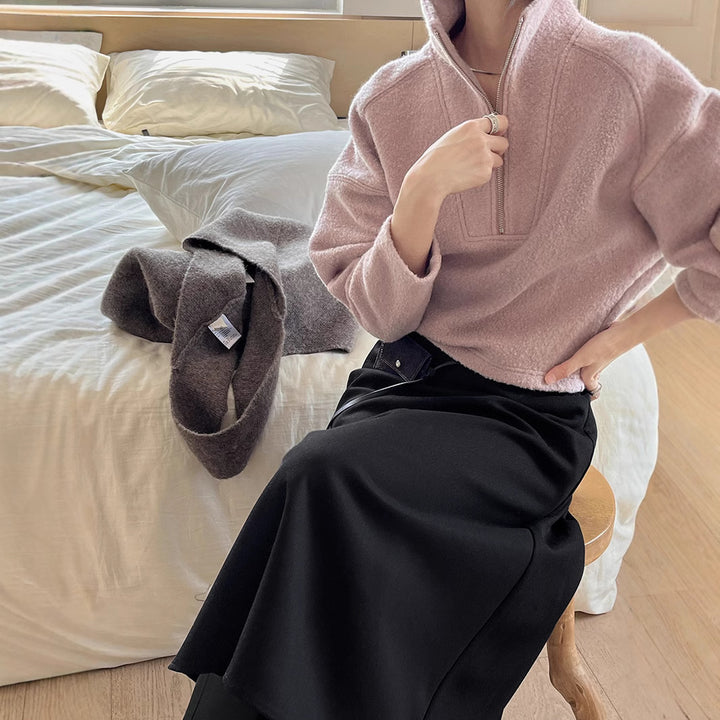 Dame sportslig sweatshirt med høj krave Stilla