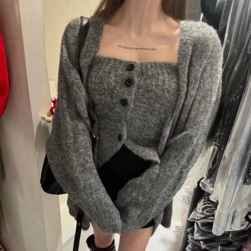 Dame cardigan med knapdetalje og løstsiddende Stilla