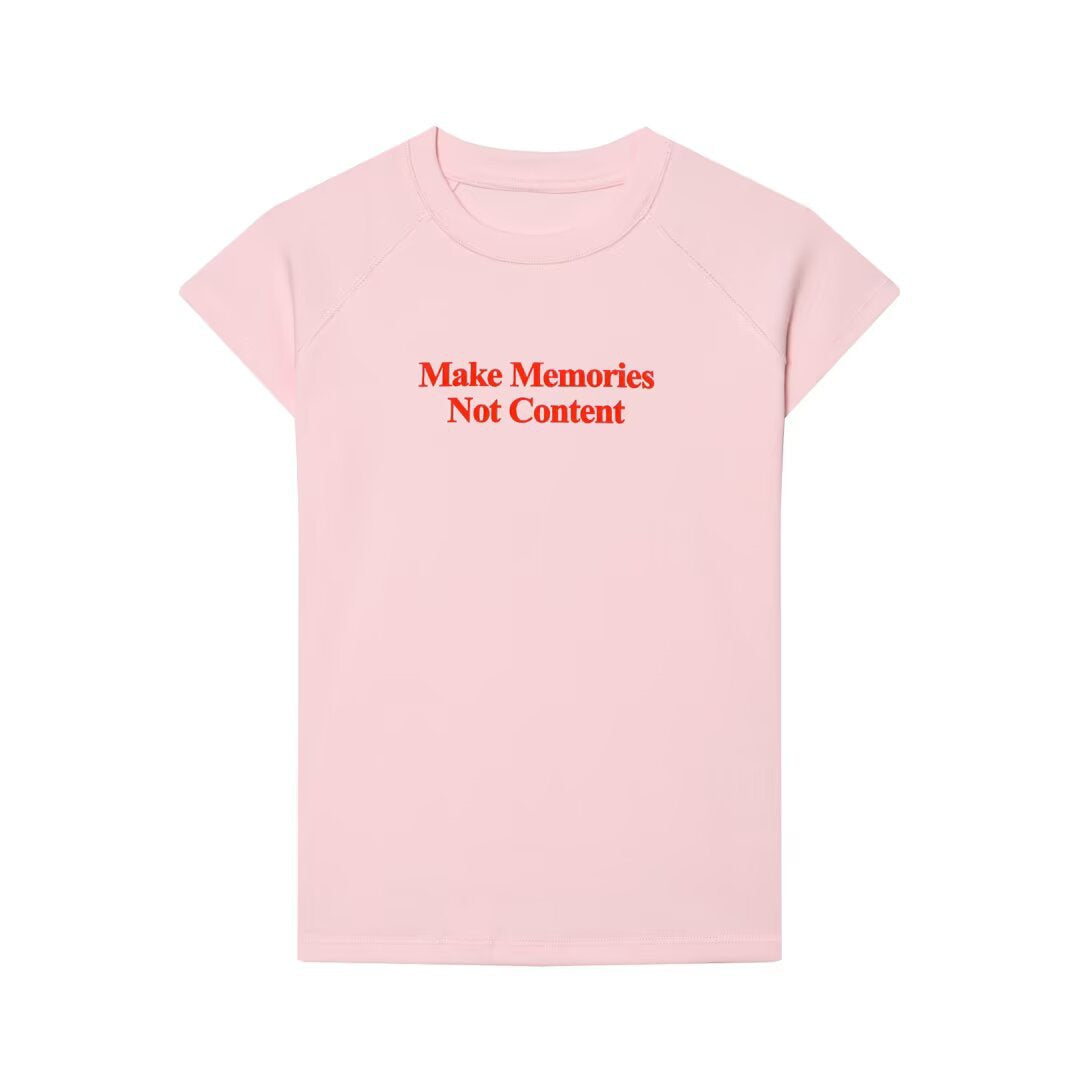Dame T-shirt med kreativt slogan og løs pasform Skovae