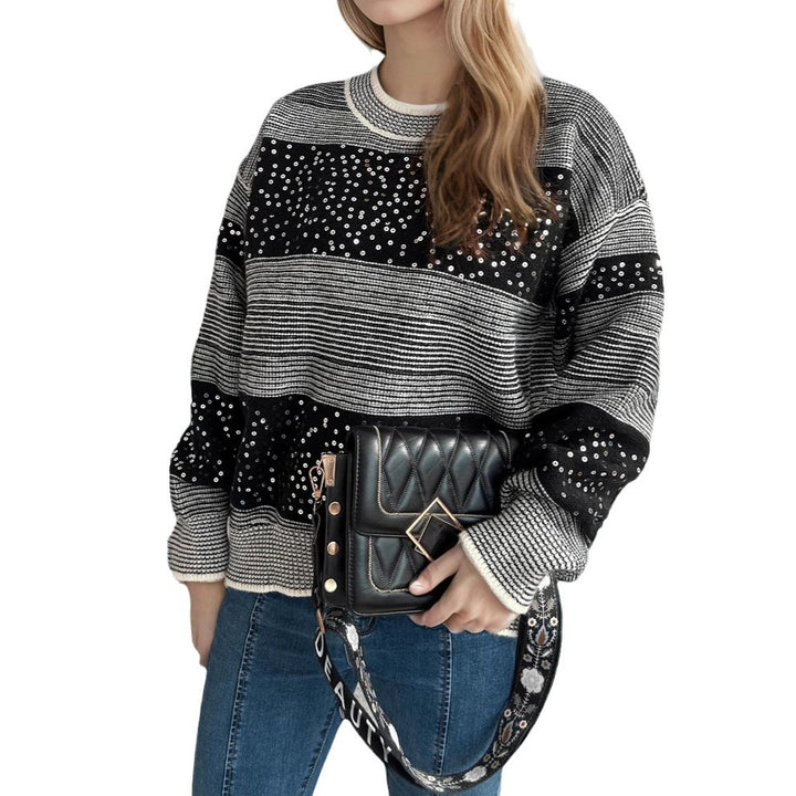 Dame mode sweatshirt med glitrende pailletten applikationer Stilla