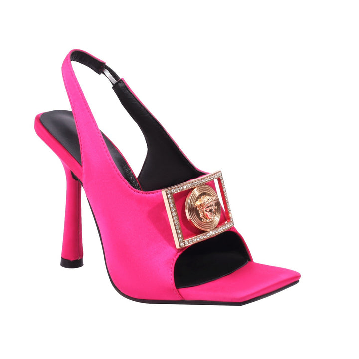 Dame Open-Toe Slingback Hælesandaler med dekorativt Statement-design Stilla