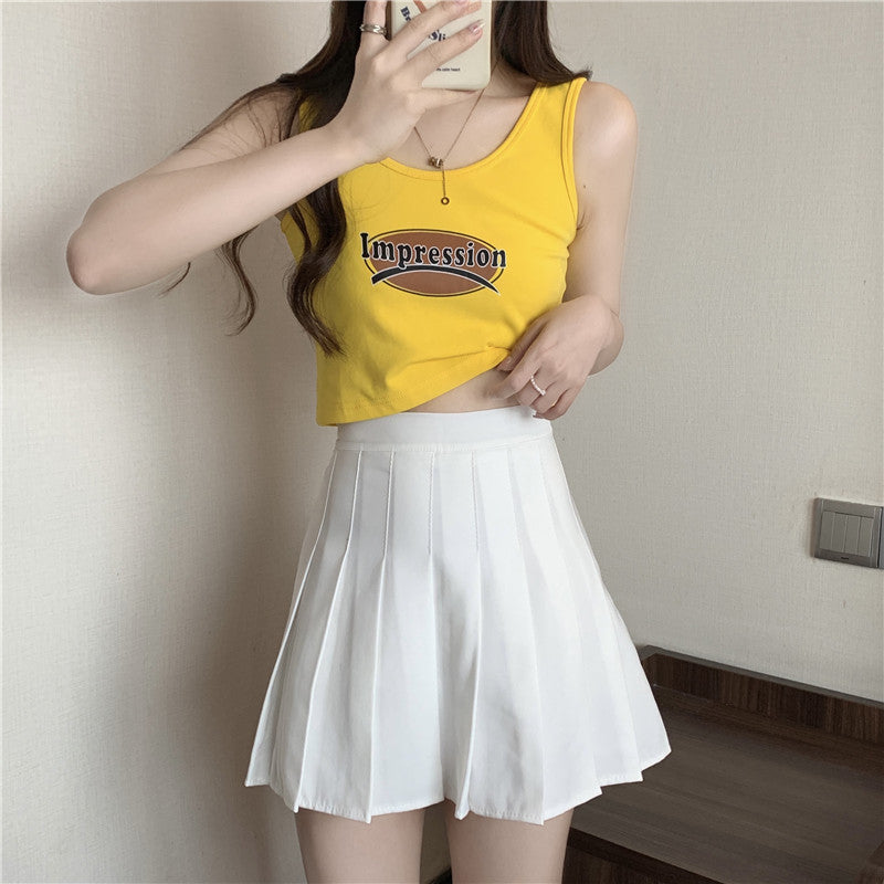 Femme Cropped Grafik Tanktop med legende print Stilla