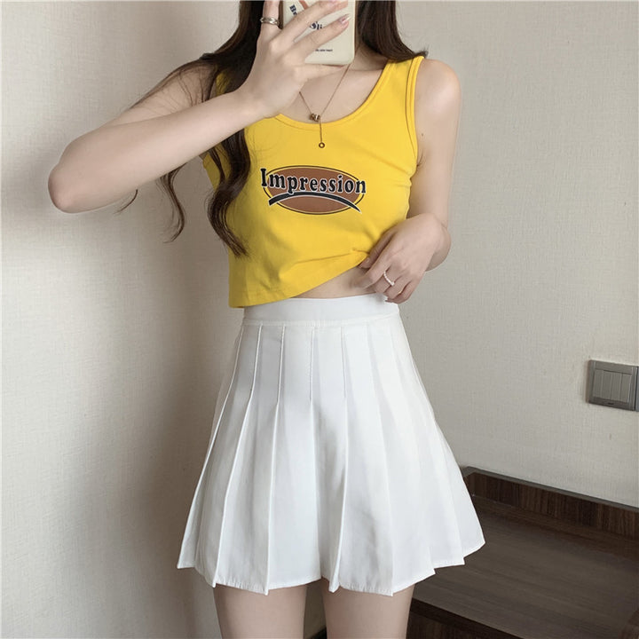 Femme Cropped Grafik Tanktop med legende print Stilla