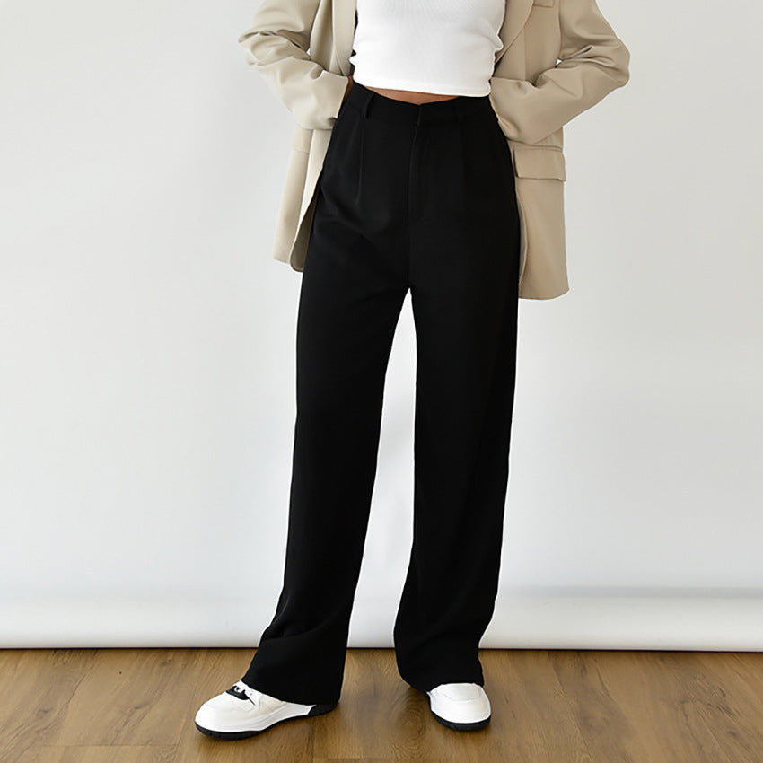 Dame bred chinos med høj talje og elegant plissering Stilla