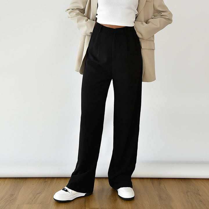 Dame bred chinos med høj talje og elegant plissering Stilla