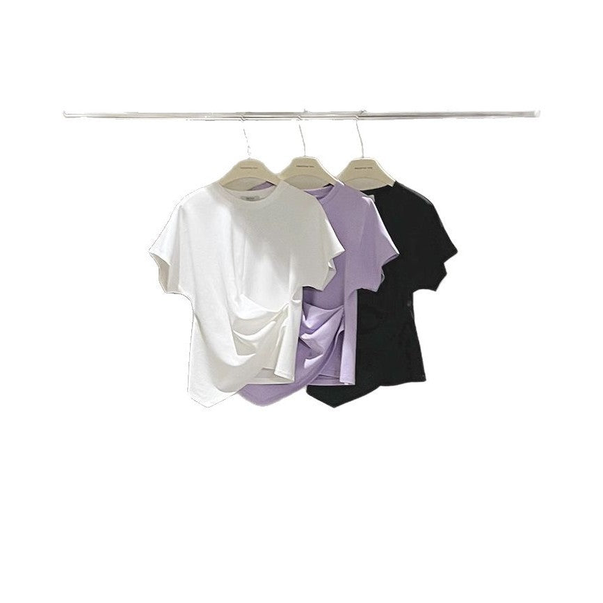 Dame afslappet oversized bluse skjorte med asymmetrisk snit og unikt design Stilla