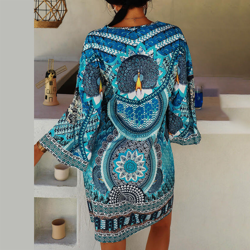Dame Bohemian mønsteret Cover-Up Kjole Stilla