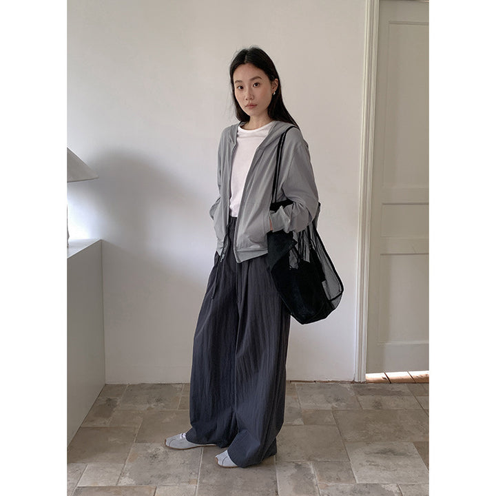 Damer bred High-Waist-joggingbukser med elastisk talje og sidelommer Stilla