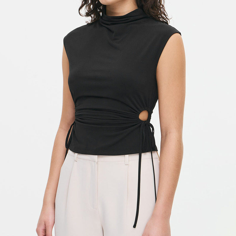 Femme Modern Højkrave Rynkebluse Stilla