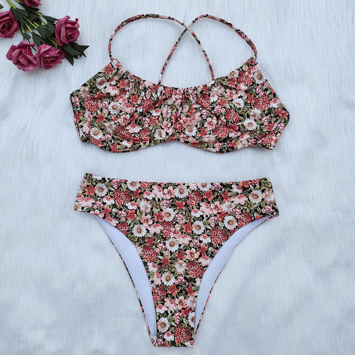 Dame Floral Bikini-Sæt med legende design Skovae