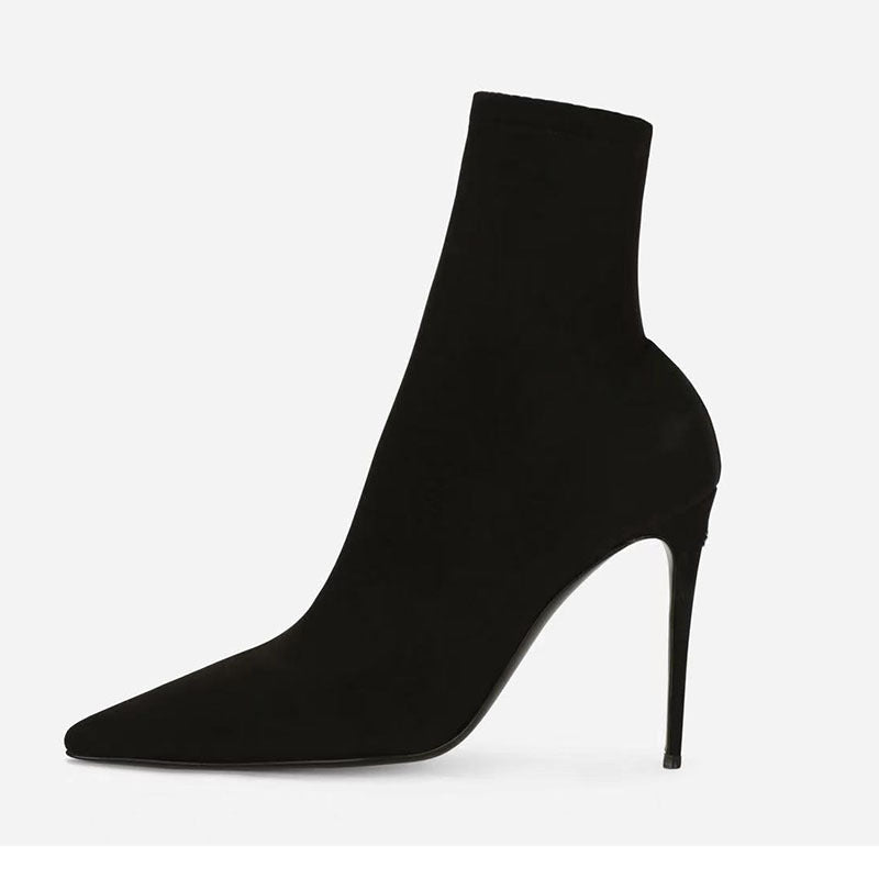 Femme Spidse Stiletto Støvler med skulptureret blokhæl Stilla