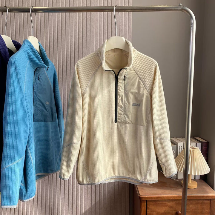 Kvinders funktionelle fleece pullover med kort lynlås foran Stilla