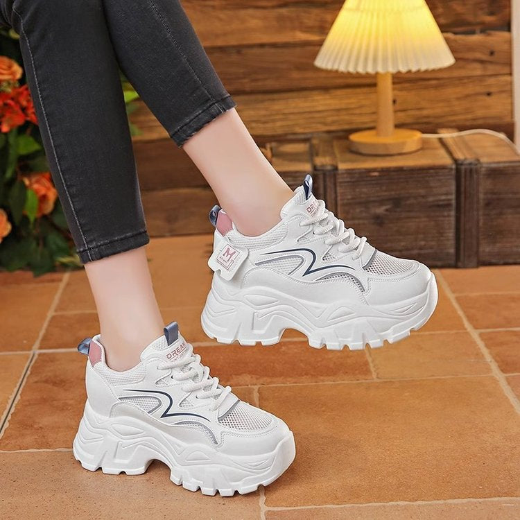 Dame Plateau-Sneakers med åndbart mesh-overflade og stabil sål Stilla