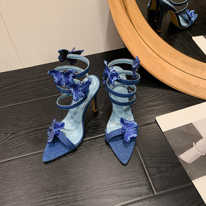 Dame High Heel Sandaler med blomstermotiv og justerbare remme Stilla