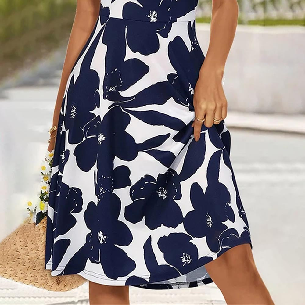 Dame Blomsterdesign A-Linje Kjole Stilla