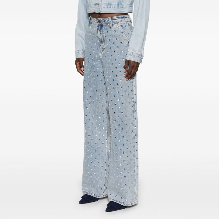 Kvinders brede jeans med glitrende applikationer Stilla