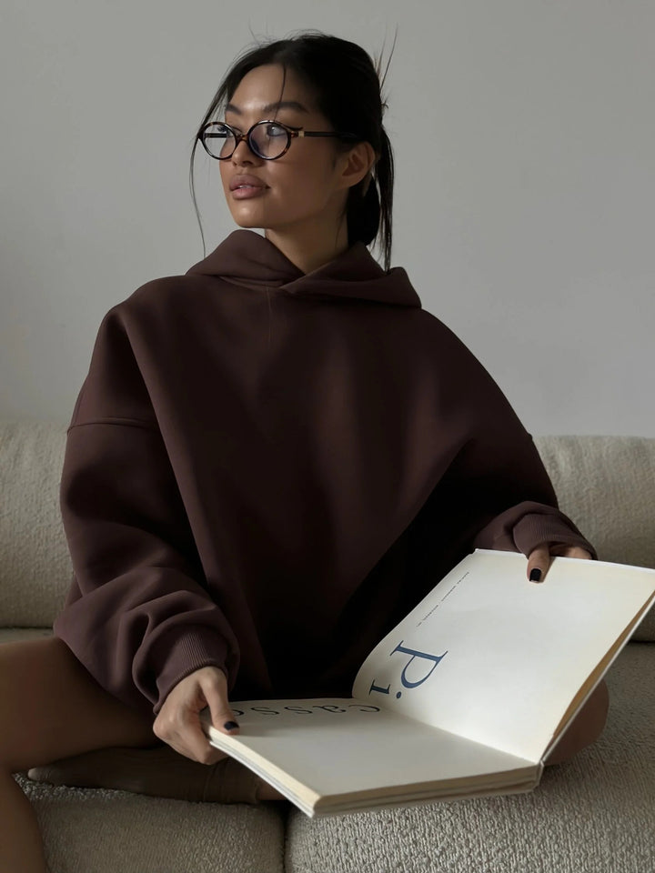 Kvinder Oversized Hoodie med Casual Lommer og Trendy Design Skovae