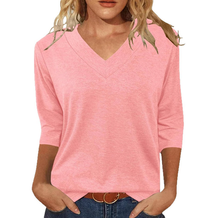 Dame Relaxed Fit V-Udskærings Top Stilla