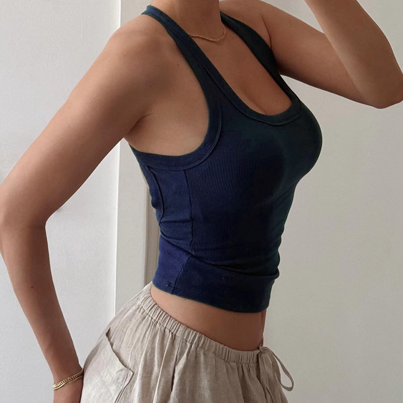 Damer Sporty Tanktop med rygfri design Skovae