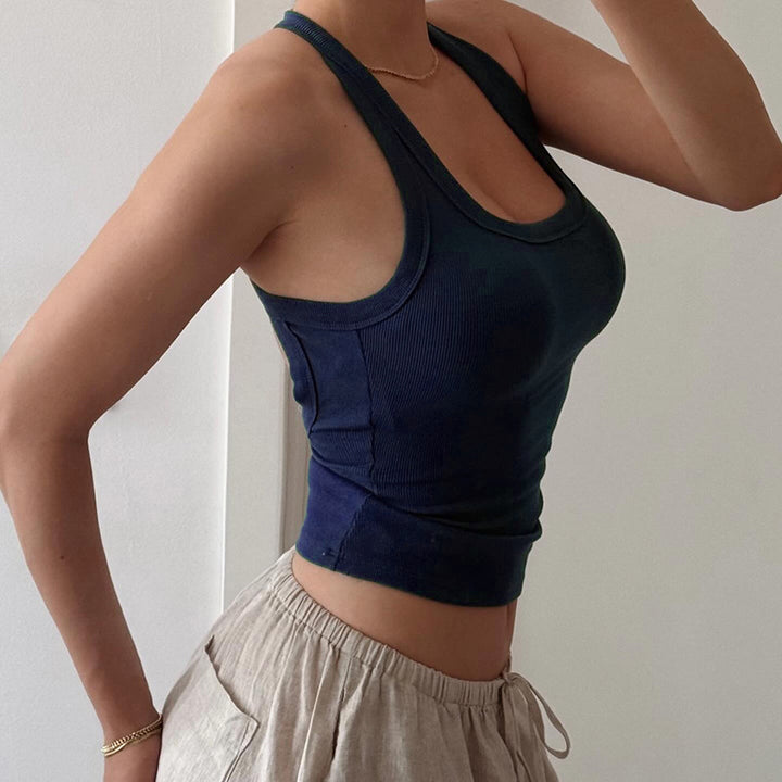 Damer Sporty Tanktop med rygfri design Skovae