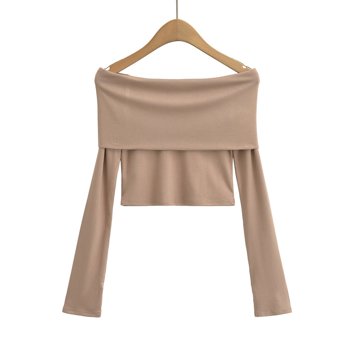 Dame Off-Shoulder Crop-Top med lange ærmer og elegant snit Stilla