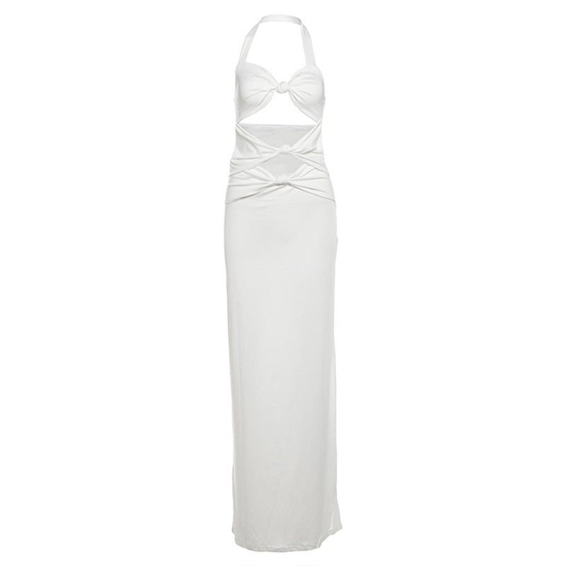 Dame Elegant Maxikjole med raffinerede cut-outs og indviklede detaljer Skovae