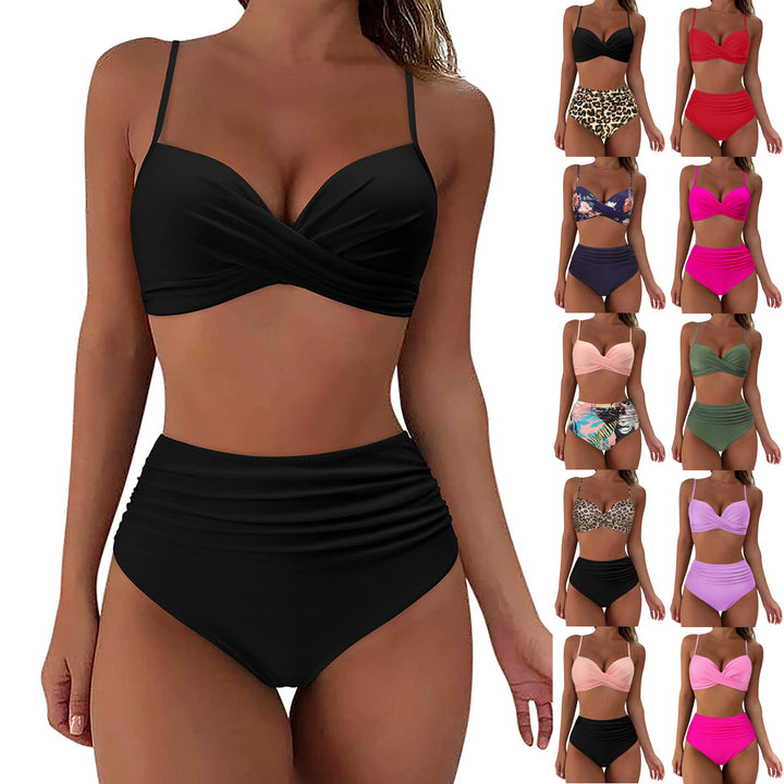 Dame Høj Talje Bikini med Leo-Mønster Skovae