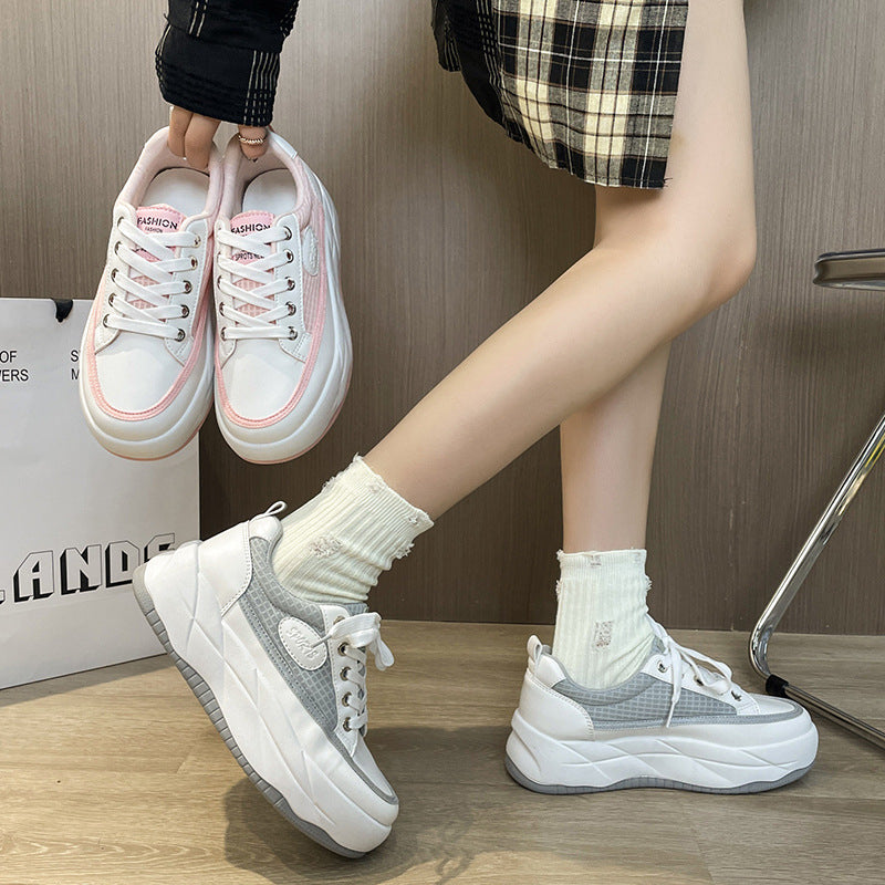 Dame Mode Sneakers med tyk platform og stilfuld overfladestruktur Stilla