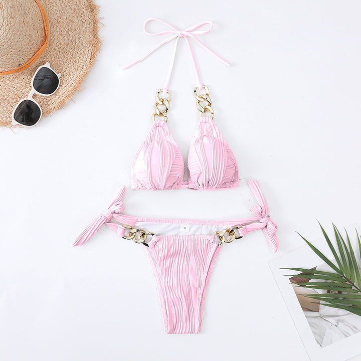 Damer Bikini-sæt med stilfulde kædeaccentuer og tilbagetrækningsstropper Stilla