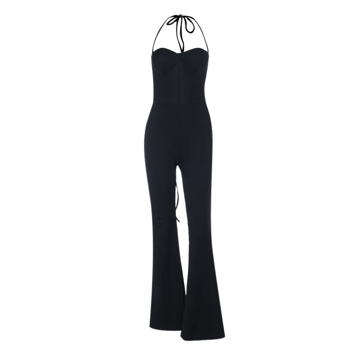 Damer figursyet jumpsuit med hjerteudskæring og elegant snit Skovae