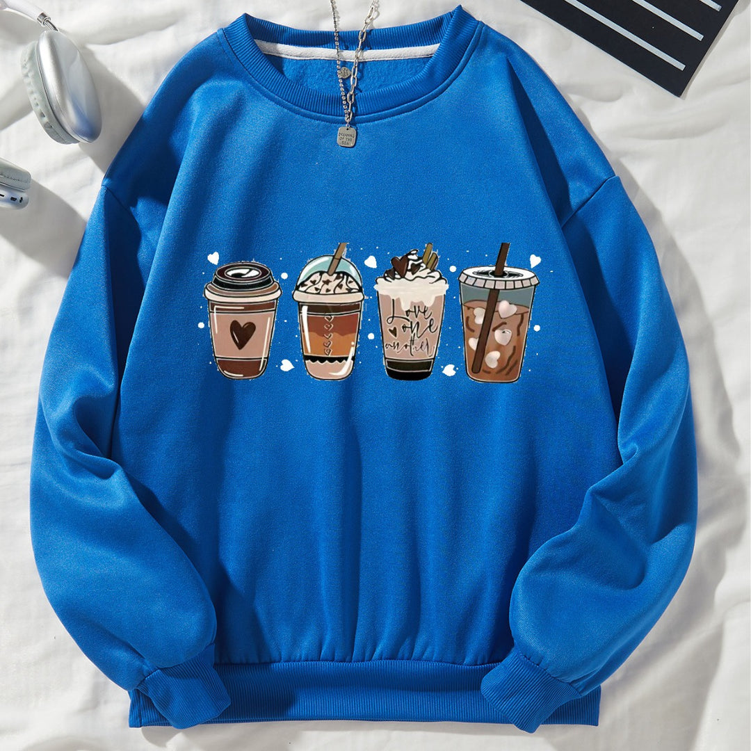 Kvindernes Komfortable Sweatshirt med Kaffemotiv Skovae