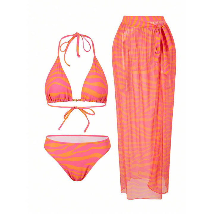 Dame bikini-sæt med feminint snit og elegant splitnederdel Stilla