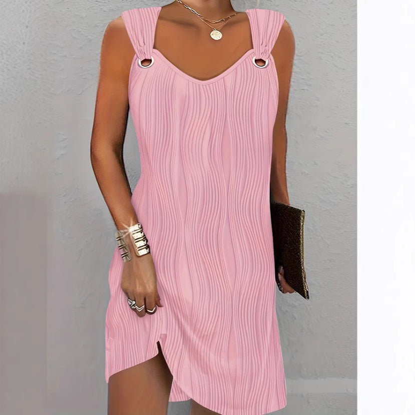 Dame Bodycon kjole med struktureret design og moderne stropper Stilla