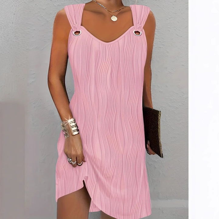 Dame Bodycon kjole med struktureret design og moderne stropper Stilla