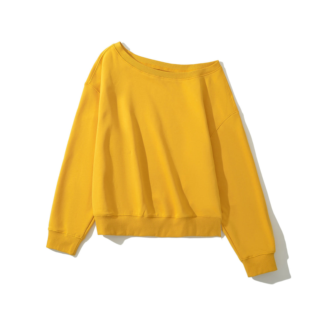 Dame casual oversized sweatshirt med bred udskæring og højkvalitets bomuldsblanding Stilla