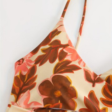 Dame Elegant Blomsterprint Én-delt Badedragt Skovae