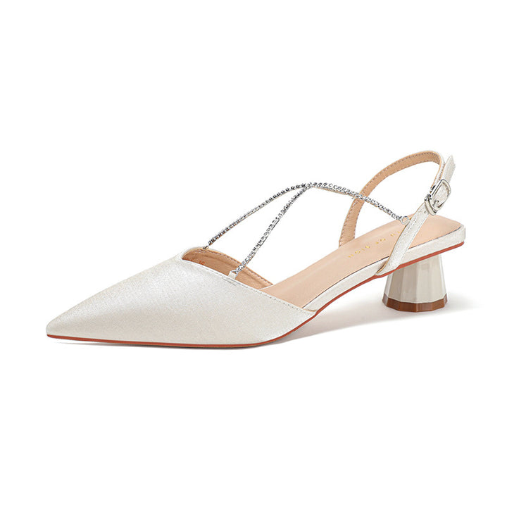 Dame Slingback spids hæle med stilfuld transparent blokhæle Stilla