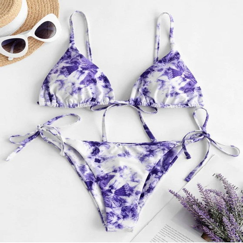 Femme Tie-Dye Trekant Bikini Sæt Stilla