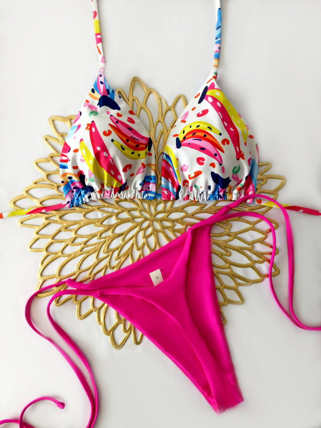 Damer Bikini-sæt med trendy dyretryk og moderigtigt sløjfe-detalje Skovae