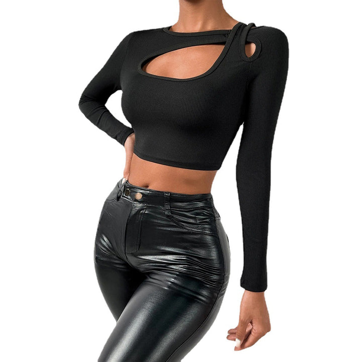 Kvinders Crop Top med Asymmetrisk Udsparingsdesign Stilla