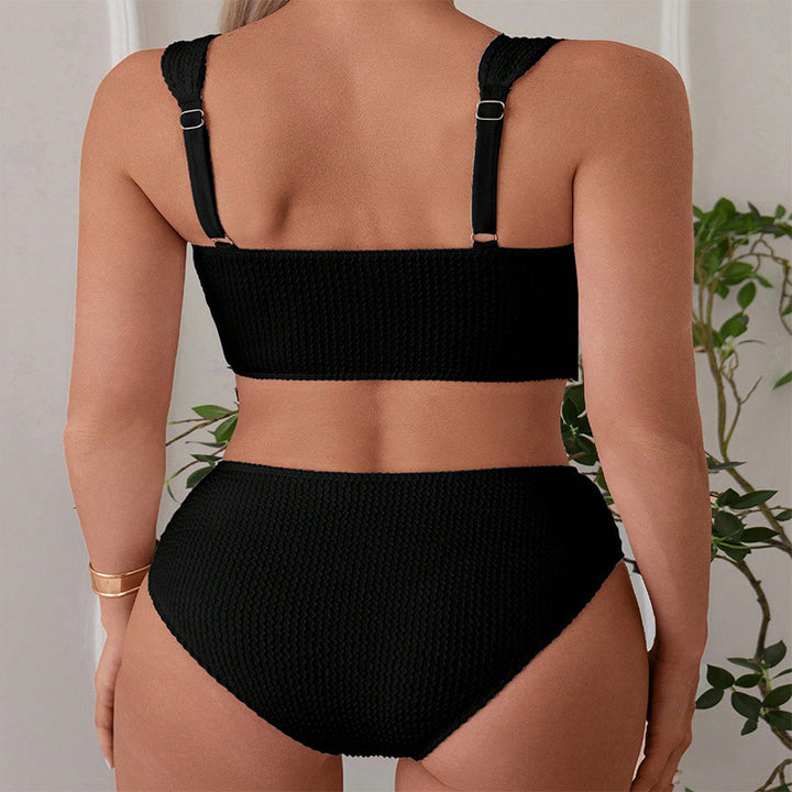 Dame Højtaljet Bikini-sæt med komfortabelt Crop-Top Skovae