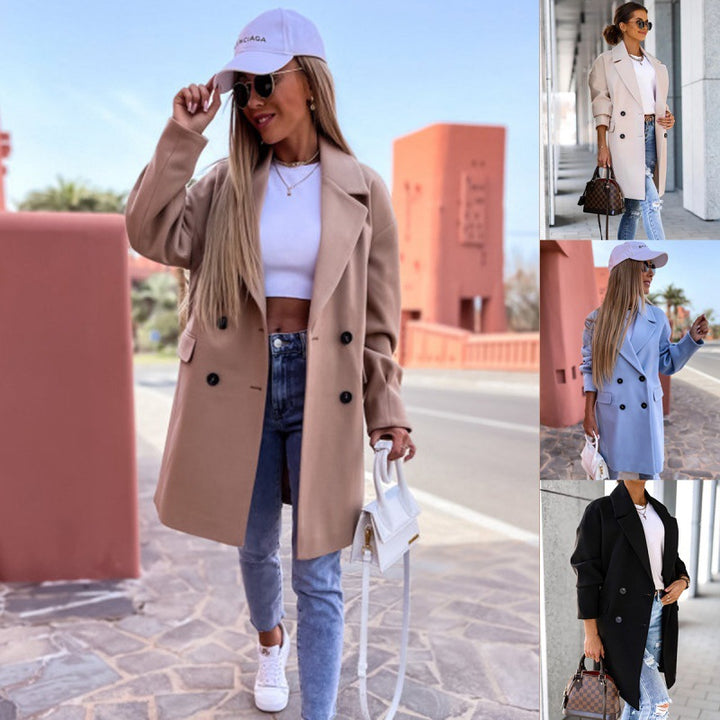 Kvinders elegante og afslappede trench coat med dobbelt knaplukning Stilla