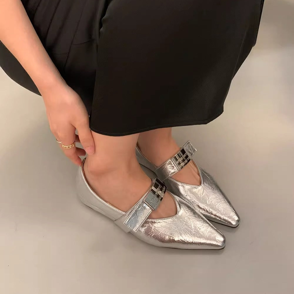 Dame elegante Ballerinas med stilfuld justerbar rem Stilla
