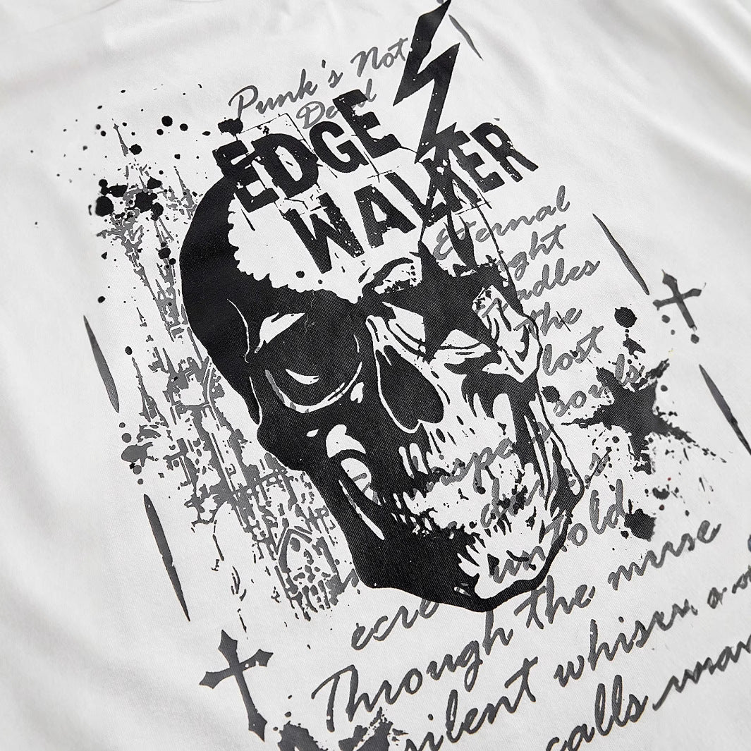Dame kreativ grafik T-shirt med forførende ryggudskæring Skovae