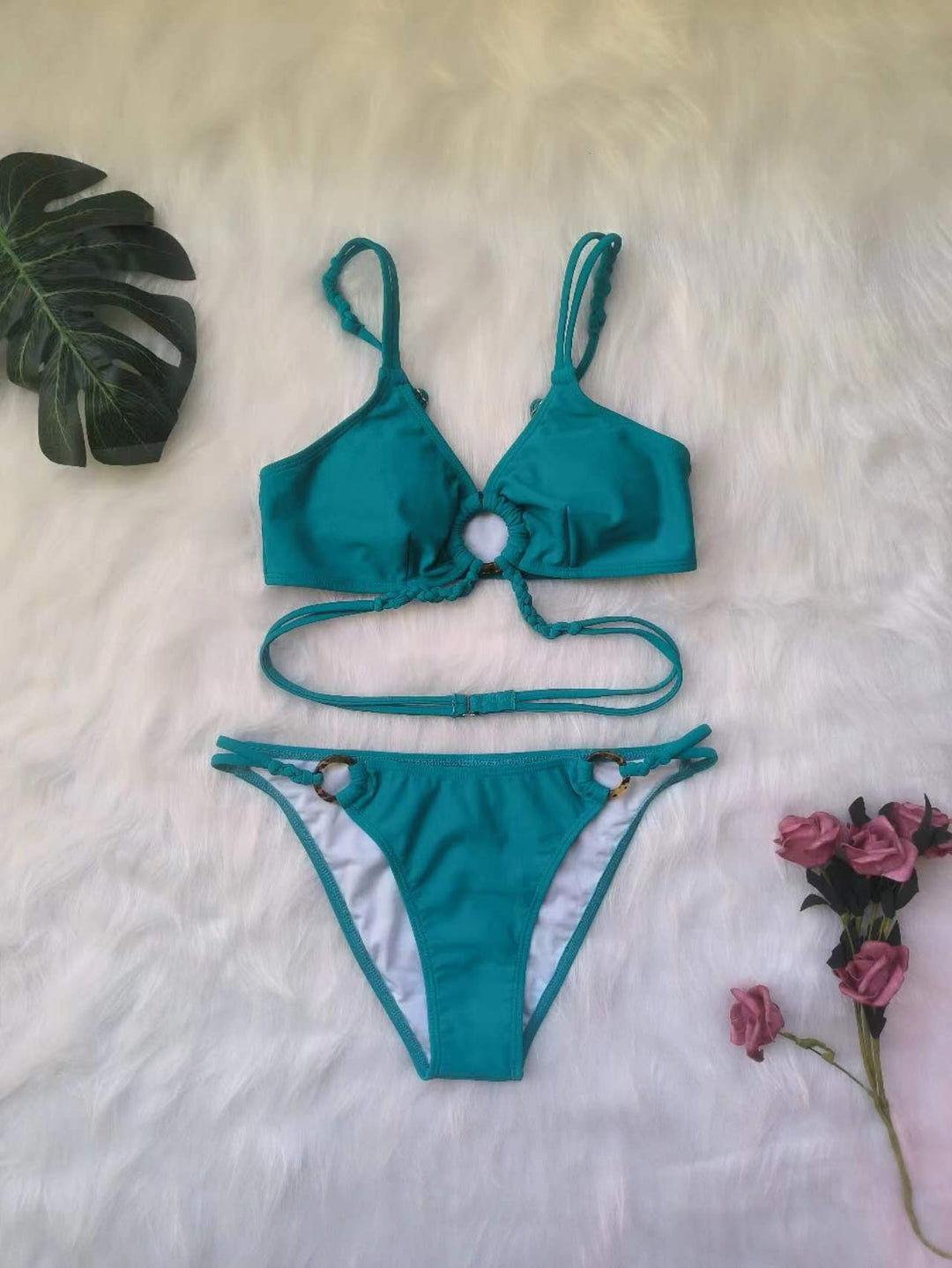 Dame Triangel-Bikini med kreative knude detaljer Skovae