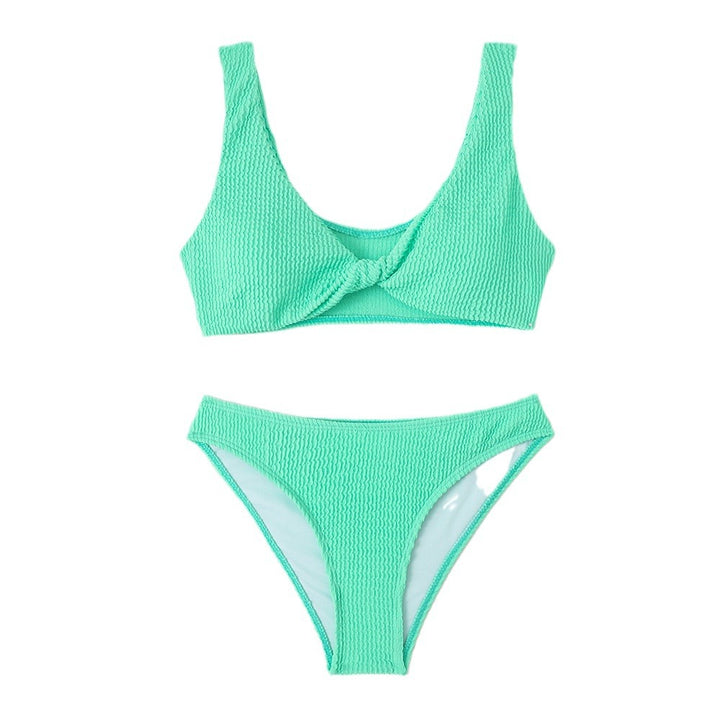 Dame struktureret Twist-Front Bikini Sæt Stilla 1750839428